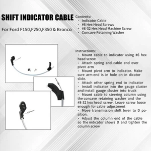 Per 87-91 Cavo Indicatore Cambio Ford F150 F250 F350 Bronco Auto Trans C6/E4OD/A4OD - Foto 1 di 6