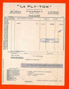 PARIS ( VIII° ) LE FLY-TOX / FACTURE 1952 - Picture 1 of 1