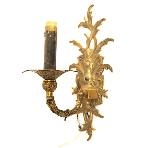 Vintage Spanish Brass Wall Sconce Ornate Nature Design Cover