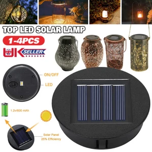 1-4x Solar Lights Replacement Top with LED Bulbs Solar Panel Lantern Lid Tops UK - Picture 1 of 17