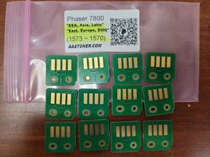 12 x Toner Chip (1573~1570) for Xerox Phaser 7800, 7800DN, 7800DX Refill (DMO) - Picture 1 of 2
