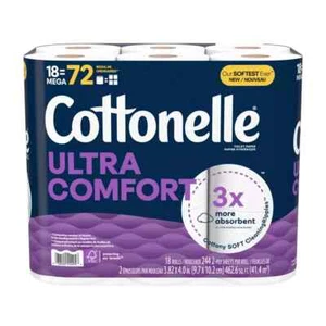 Papel higiénico Cottonelle ultra limpio, papel higiénico fuerte, 18 mega rollos - Imagen 1 de 4