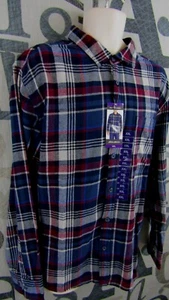 New Eddie Bauer Men 2XL Relax Fit Blue Premium Soft Bristol Flannel Shirt $59 - Picture 1 of 9