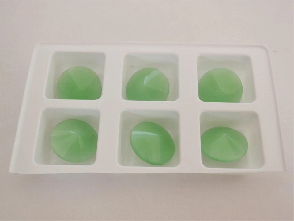 4 (cuatro) cuentas Rivoli de 14 mm: alabastro verde Foto 1 de 1