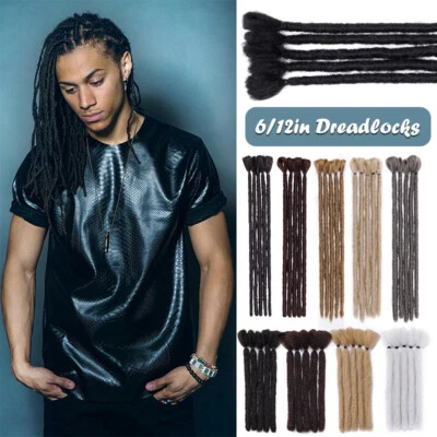 Extensiones de cabello 6/12" hombre rastas ganchillo sintético rastas trenzado de cabello Foto 1 de 4