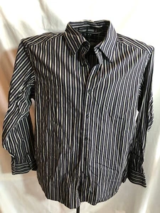 Camisa de vestir Axcess XL tostada/borgoña/multicolor a rayas manga larga 25" Pit to Pit - Imagen 1 de 4