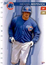 2006 Iowa Cubs Multi-Ad 20 Michael Restovich Fort Myers Florida FL Baseball Card