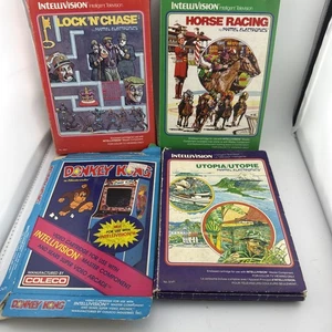 4 Intellivision Advanced Hourse Racing, Utopia, Donkey Kong , Lock’n’ Chase - Picture 1 of 1