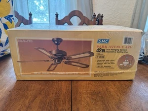 SMC 42” Park Avenue 42V Dual Hanging System Ceiling Fan DC42VA Brass Sealed - Picture 1 of 8