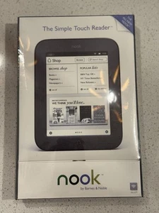 Barnes & Noble Nook Simple Touch 2GB, Wi-Fi, 6in eBook Reader Black Sealed (New) - Picture 1 of 7