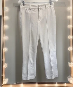 $245 ALICE + OLIVIA Made In USA EMPLOYED Pants Jumpsuit Sz 4 27x27” Office White - Picture 1 of 13