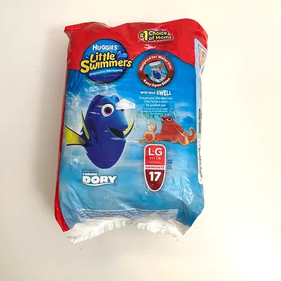 Одноразовые купальники Huggies Little Swimmers, размер большой (32+ фунта), 17 штук - Изображение 1 из 4