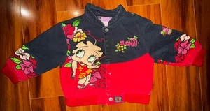 Vintage Betty Boop Aloha Hawaii Jeff Hamilton Youth Medium Jacket 90s - Picture 1 of 14