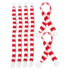 6pcs Christmas Mini Scarves Wine Bottle Gift Decoration Small DIY Knitted Scarf - Picture 1 of 12