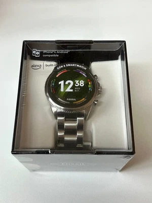 Fossil Gen 6 Smartwatch FTW4060 Stainless Steel Silver Touchscreen Wear OS New - Image 1 of 2