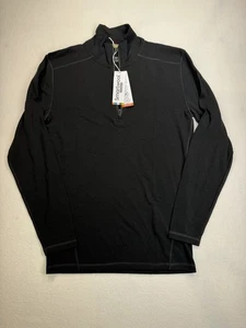 Top Smartwool Uomo Merino 250 1/4 Zip Baselayer Nero Nuovo Con Etichette Medium - Foto 1 di 3