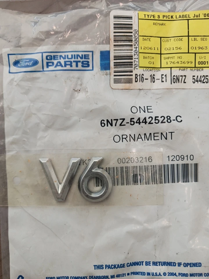 Placa de identificación emblema tapa maletero Mercury FORD OEM 06-11 Milán 6N7Z5442528C Foto 1 de 1