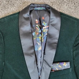 Paisley & Grau Herren Slim Fit Smaragd Samt Schalkragen Blazer Sport Mantel 36R - Bild 1 von 13