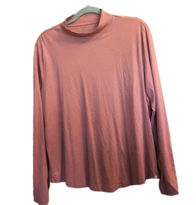 Figs Salta Logo Mock Neck Seamless Underscrub Shirt Womens XXL Dusty Rose - Picture 1 of 7