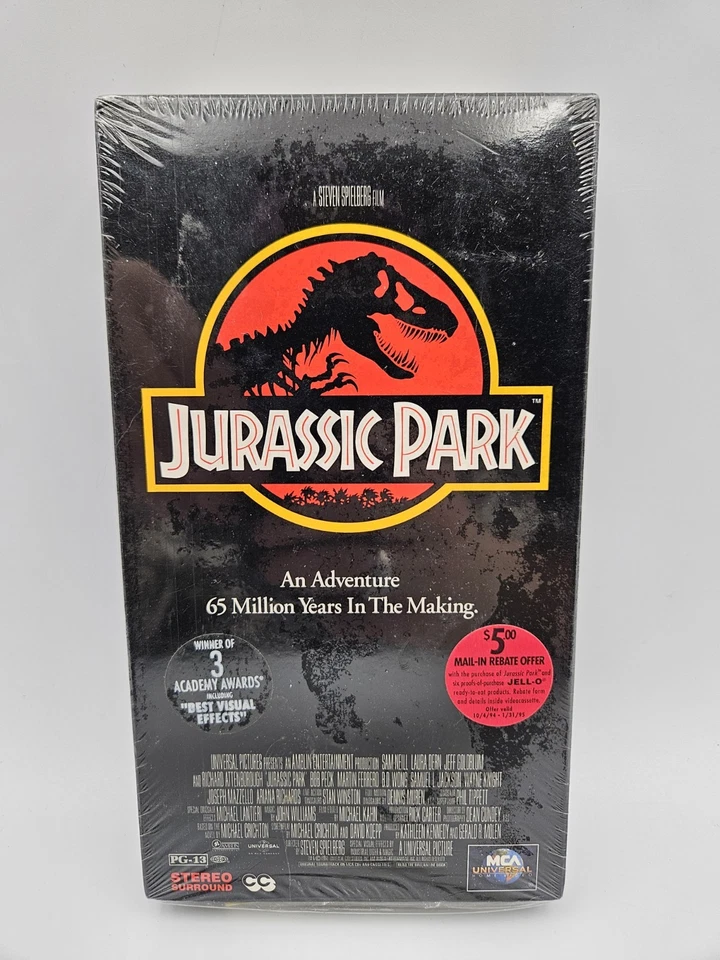 Vintage Sealed 1993 Jurassic Park VHS Movie & MCA Watermarks Brand New - Image 1 of 4