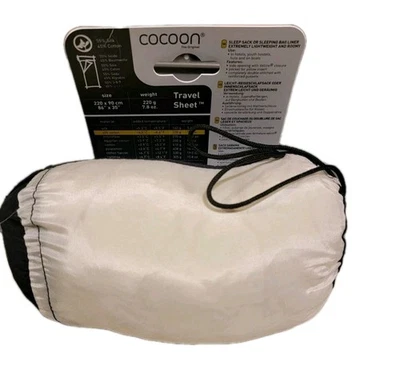 Sábana de Viaje Cocoon 55% Seda 45% Algodón Blanco 86 X 35",  Foto 1 de 4