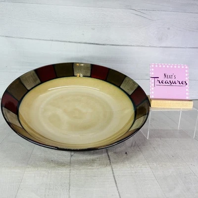 Круглая миска для сервировки макаронных изделий Pfaltzgraff TAOS цвета Earth Tone Brown Block 14 дюймов - Изображение 1 из 4