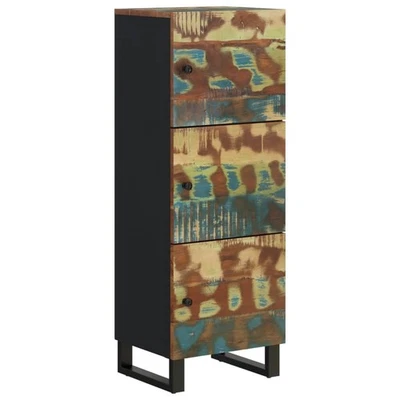 Highboard Sideboard Cabinet with 3 Doors Solid Wood Reclaimed and Iron vidaXL - Image 1 of 4