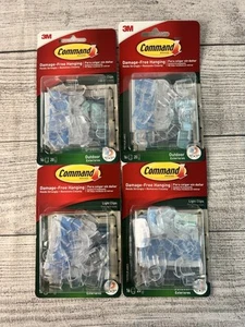 NUEVO (4) CLIPS DE LUZ EXTERIOR Command 16 con 20 tiras adhesivas (17017CLR-AWES) - Imagen 1 de 1