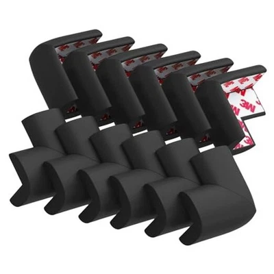 12 Pack Soft Corner Protector Baby Proofing Edge and Corner Guards, Black - Image 1 of 4
