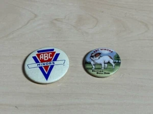 2 x Vintage (1960s) ABC Minors Badges inc Rare British Bull Dog - Picture 1 of 6