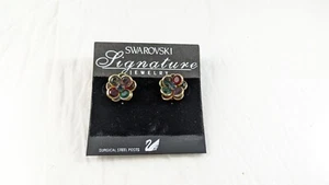 Vintage Savvy by Swarovski Ohrstecker bunte Zargenfassung Kristall Blume - Bild 1 von 2