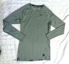 NWOT NIKE PRO Dri Fit MENS Large COMPRESSION Gray Long Sleeve SHIRT Top 703088 
