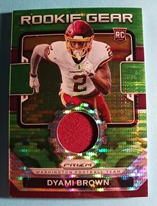2021 Panini Prizm Rookie Gear Neon Green Pulsar Dyami Brown RC #RG-23 Washington - Picture 1 of 2
