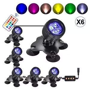 6pcs Submersible Lamp LED RGB Pond Spot Lights for Underwater Pool Fountain IP68 - Picture 1 of 9