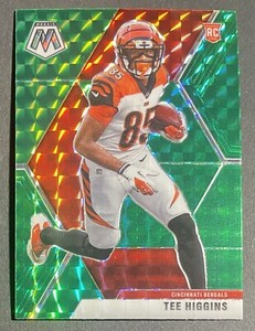2020 Mosaic Tee Higgins Green Mosaic Prizm RC No. 213 Cincinnati Bengals