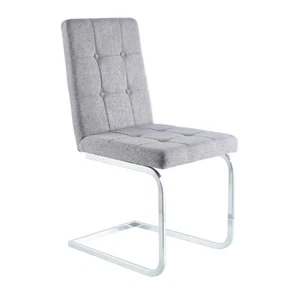 Pack 4 sillas comedor o salón en tela Blanco o Gris y patas cromo, Vanity - Imagen 1 de 9