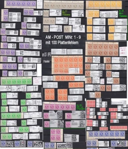 (am100) AM-POST- MiNr.01-09 mit über 100 Plattenfehlern ** - Bild 1 von 13