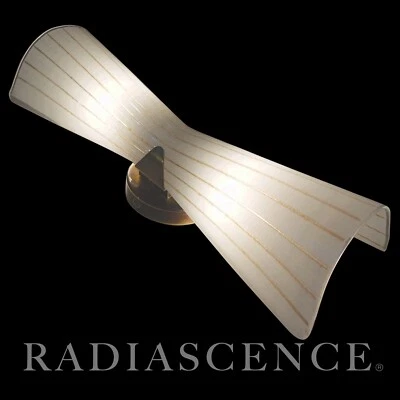 LIGHTOLIER ATOMIC MODERN BOWTIE SLAG GLASS SCONCE ARCHITECTURAL WALL Lamp 50's - Image 1 of 4