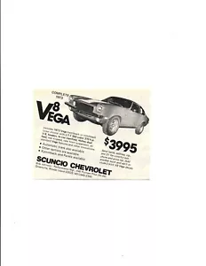 1973 VEGA V-8 SCUNCIO CHEVROLET ~ ORIGINAL KLEINER DRUCK AD - Bild 1 von 1