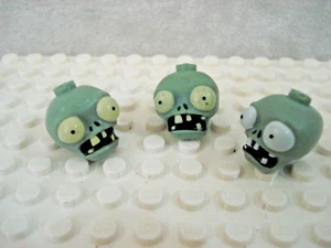 Lot of 3 Knex Minifigure Figurine Zombie Heads from Plants Vs. Zombies, Parts - Picture 1 of 4