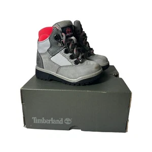 Timberland Toddler Sz 6 M 6-Inch Field Boots Medium Grey Nubuck Lace Up - Picture 1 of 11
