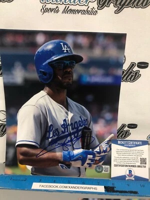 JIMMY ROLLINS SIGNED AUTOGRAPHED 8x10 BASEBALL PHOTO BECKETT BAS COA DODGERS - Image 1 of 4