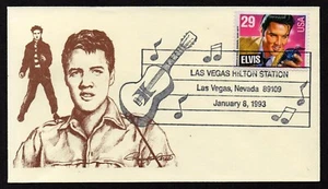 USA, SCOTT # 2721, GLEN FDC COVER - ELVIS PRESLEY KING OF ROCK 'N ROLL 1993 - Picture 1 of 2