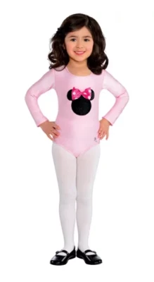 Disney Minnie Mouse Bodysuit Leotard Dance Mickey Halloween Costume Child S 4-6 - Image 1 of 4