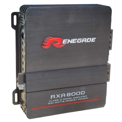 1 Amplifier Renegade RXA800D Rxa 800 D Monaural Class D 800 Watt Max Car - Image 1 of 4