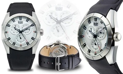 NUEVO Reloj Wohler 1292M Hombre Serie Holz Multifunción Estuche Plateado Día y Fecha Foto 1 de 2