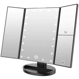 Makeup mirror with 21 LEDs, touch screen, 1x/2x/3x magnification, dual power, bl - Picture 1 of 6