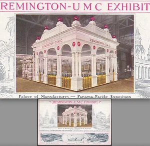 Postal publicitaria de fábrica de municiones Remington 1915 exhibición Pan-Pac - Imagen 1 de 11