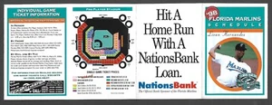 Florida Marlins 1998 Nations Bank temporada regular calendario de bolsillo casi nuevo como nuevo - Imagen 1 de 1