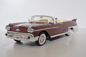 b37 1958 CADILLAC ELDORADO SEVILLE CABRIO DARK RED 1:18 ROAD SIGNATURE VERY RARE - Picture 1 of 4